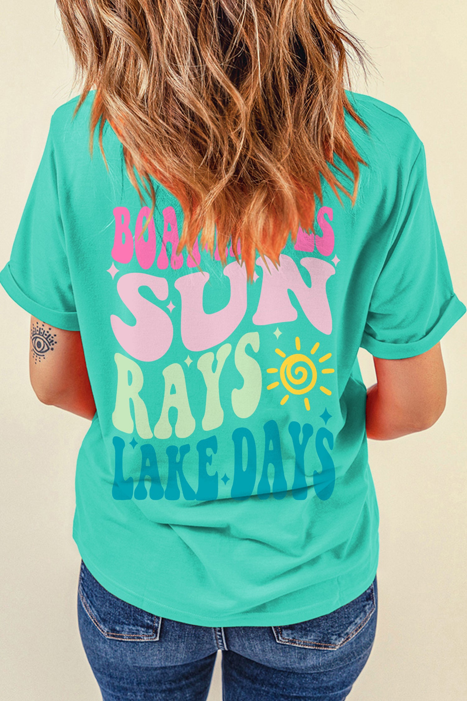 Mint Green LAKE DAYS Double Side Printed Vacation T Shirt - Aaria Tees Aaria Tees