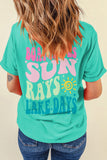 Mint Green LAKE DAYS Double Side Printed Vacation T Shirt - Aaria Tees Aaria Tees
