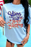 Stars and Stripes Patriotic Graphic T-Shirt Aaria Tees