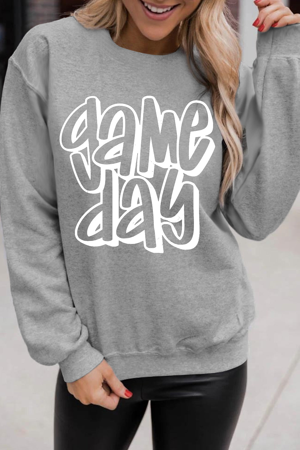 Gray Game Day Crew Neck Sweatshirt - Aaria Tees Aaria Tees