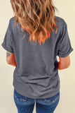 Gray Redeo Check Spades Western Graphic T Shirt Aaria Tees