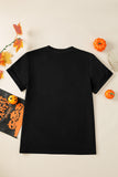 Black Sequin Pumpkin Face Halloween T Shirt - Aaria Tees Aaria Tees
