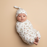 Organic Swaddle Blanket & Hat Set  - Meadow - Aaria Tees Aaria Tees