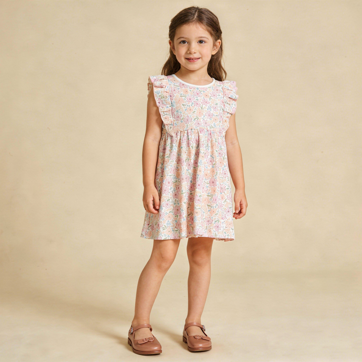 Organic Flutter Dress - Peony - Aaria Tees