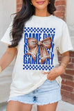 White Rugby Bowknot GAME DAY Graphic Tee Aaria Tees