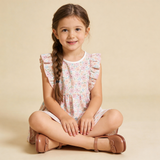 Organic Flutter Dress - Peony - Aaria Tees Aaria Tees