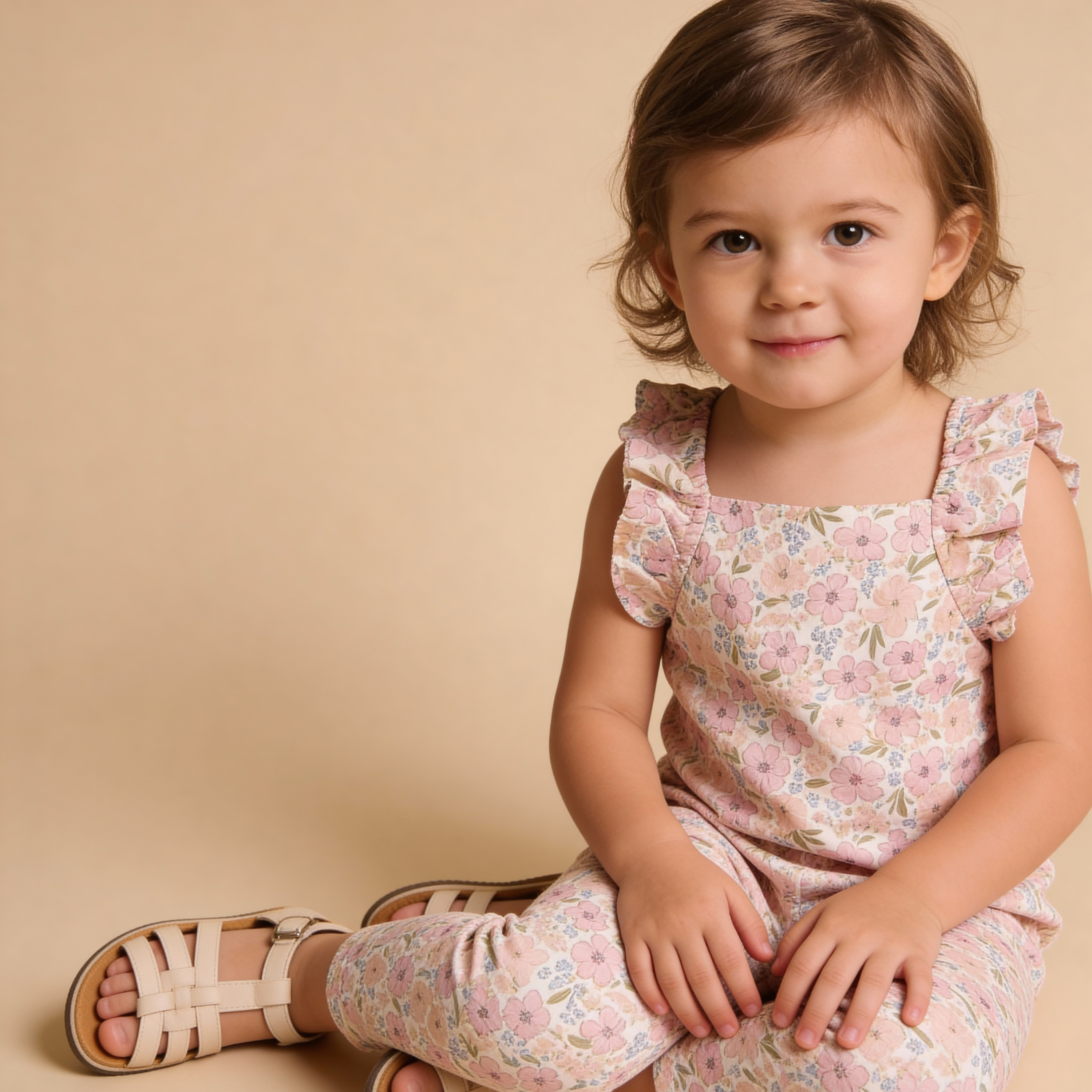 Organic Flutter Romper - Peony - Aaria Tees Aaria Tees