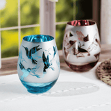 Blue Hummingbird Stemless Wine Glasses Aaria Tees