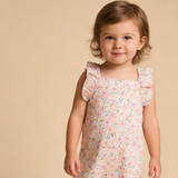 Organic Flutter Romper - Peony - Aaria Tees Aaria Tees