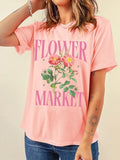 FLOWER MARKET Graphic Crewneck T Shirt Aaria Tees