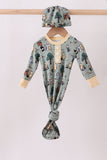 Green character bamboo 2pc gown - Aaria Tees Aaria Tees