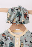 Green character bamboo 2pc gown - Aaria Tees Aaria Tees
