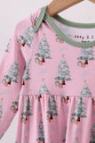 Pink christmas tree bamboo gown - Aaria Tees Aaria Tees