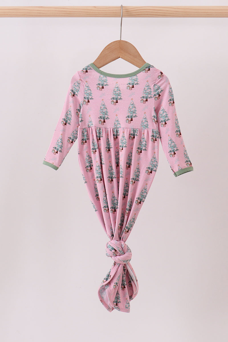 Pink christmas tree bamboo gown - Aaria Tees Aaria Tees