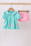 Green christmas tree embroidery bloomer  set - Aaria Tees Aaria Tees