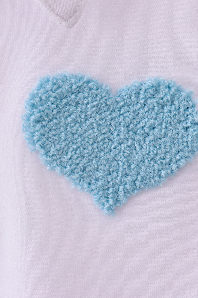 Blue heart french knot button down top - Aaria Tees Aaria Tees