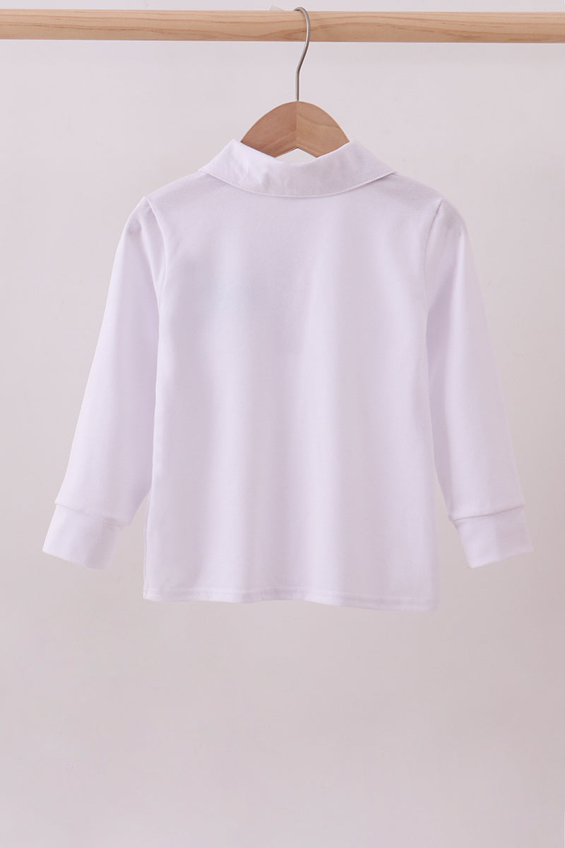 Blue heart french knot button down top - Aaria Tees Aaria Tees