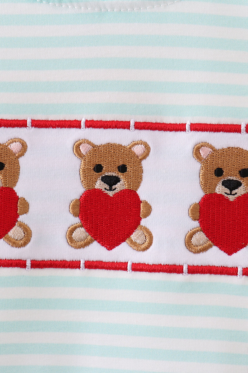 Blue bear embroidery bubble - Aaria Tees Aaria Tees