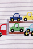 Red car embroidery stripe top - Aaria Tees Aaria Tees