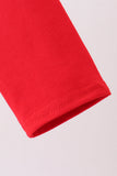 Red car embroidery stripe top - Aaria Tees Aaria Tees