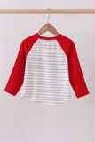 Red car embroidery stripe top - Aaria Tees Aaria Tees