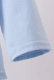 Blue construction embroidery top - Aaria Tees Aaria Tees