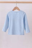 Blue construction embroidery top - Aaria Tees Aaria Tees
