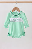 Green embroidery ruffle bubble - Aaria Tees Aaria Tees