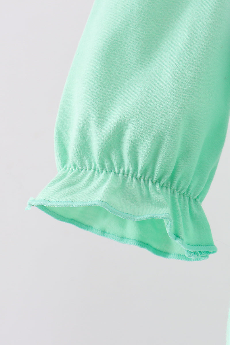 Green embroidery ruffle bubble - Aaria Tees Aaria Tees