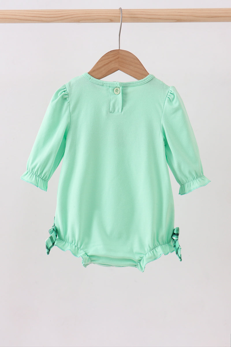 Green embroidery ruffle bubble - Aaria Tees Aaria Tees