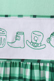 Green parade embroidery gingham dress Aaria Tees