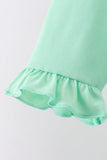 Green parade embroidery ruffle gingham pants set - Aaria Tees Aaria Tees