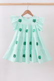 Mint clover sequin ruffle tiered dress Aaria Tees