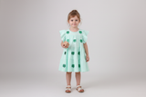 Mint clover sequin ruffle tiered dress Aaria Tees