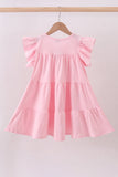 Pink clover sequin ruffle tiered dress - Aaria Tees Aaria Tees