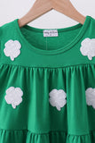 Green clover sequin ruffle tiered dress - Aaria Tees Aaria Tees