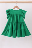 Green clover sequin ruffle tiered dress - Aaria Tees Aaria Tees