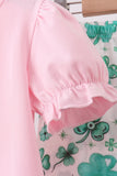 Pink clover glitter pants set - Aaria Tees Aaria Tees