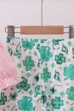 Pink clover glitter pants set - Aaria Tees Aaria Tees