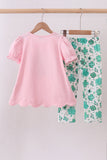 Pink clover glitter pants set - Aaria Tees Aaria Tees