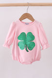 Pink clover glitter ruffle bubble - Aaria Tees Aaria Tees