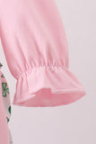Pink clover glitter ruffle bubble - Aaria Tees Aaria Tees