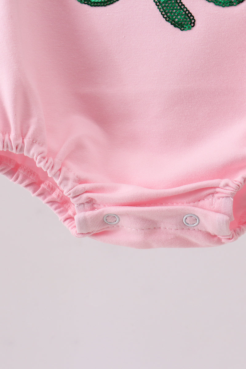 Pink clover glitter ruffle bubble - Aaria Tees Aaria Tees