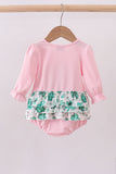 Pink clover glitter ruffle bubble - Aaria Tees Aaria Tees