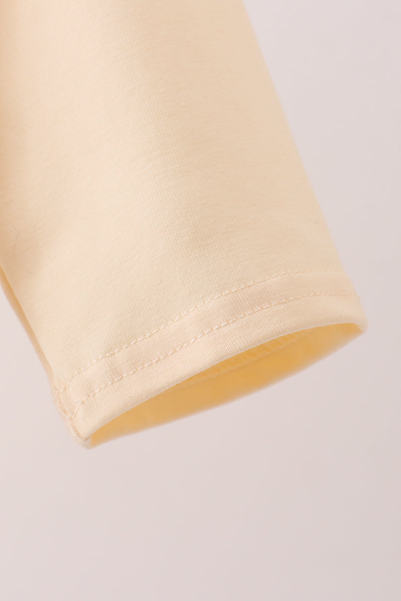 Beige construction embroidery top - Aaria Tees Aaria Tees