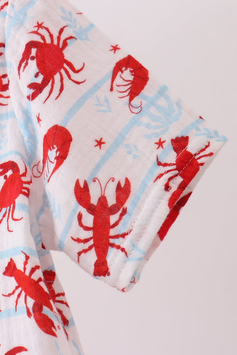 Lobster print muslin top - Aaria Tees Aaria Tees