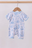 Blue bunny egg bamboo romper - Aaria Tees Aaria Tees
