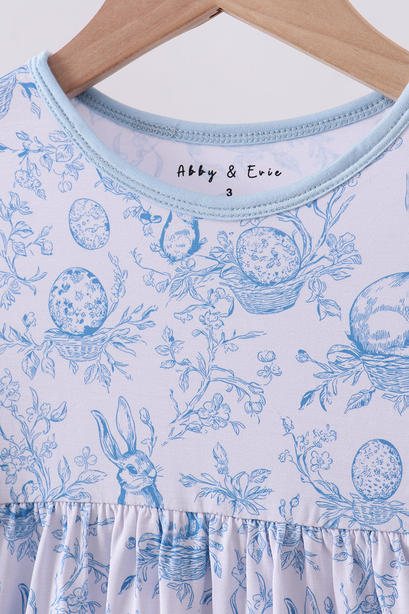 Blue bunny egg bamboo dress - Aaria Tees Aaria Tees
