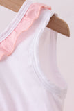 Pink cross jacquard embroidery ruffle bubble - Aaria Tees Aaria Tees