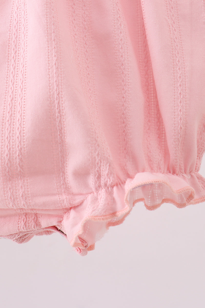 Pink cross jacquard embroidery ruffle bubble - Aaria Tees Aaria Tees